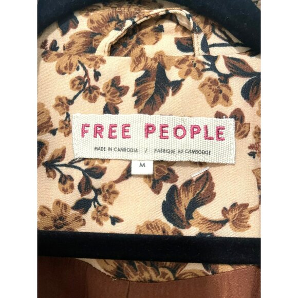 Free People Floral Print Blazer Jacket Boxy Medium New - Picture 6 of 8